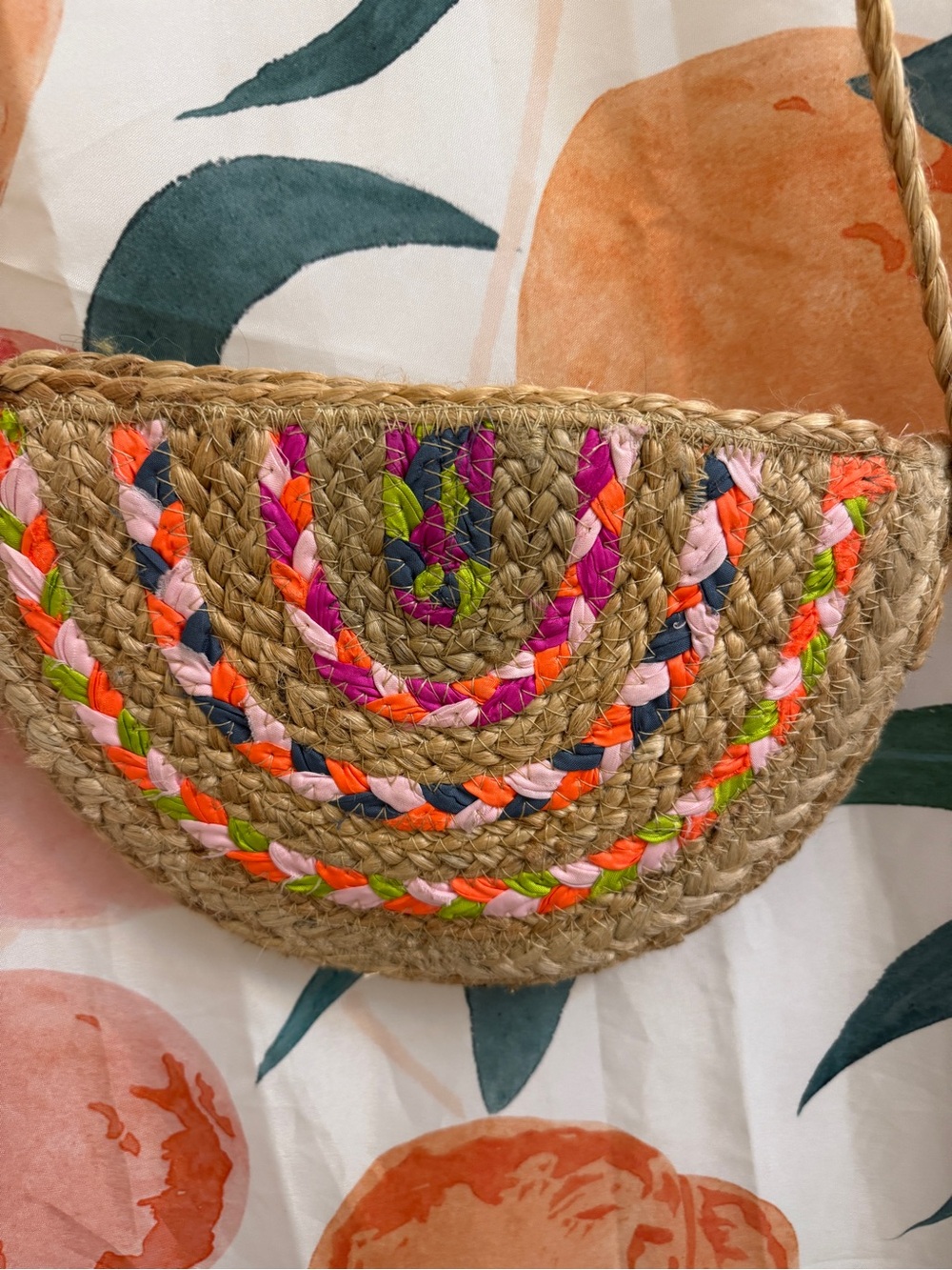 American Eagle Woven Straw Crossbody Purse | Colorful Boho Beach Bag